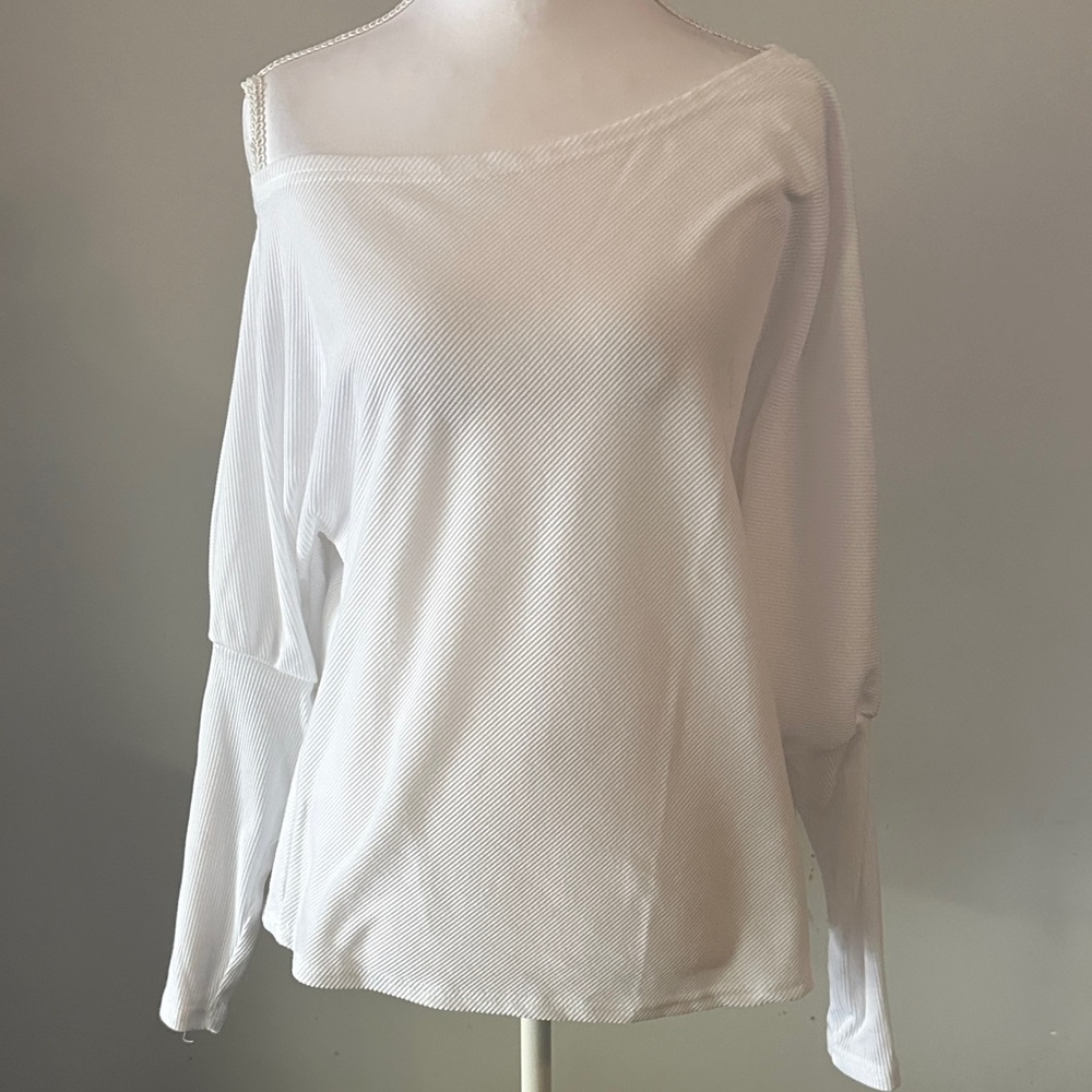 Elegant White Off-Shoulder Women's Top